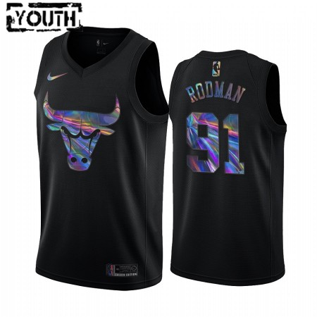 Chicago Bulls Dennis Rodman 91 Iridescent HWC Collection Pelipaidat Swingman - Lasten